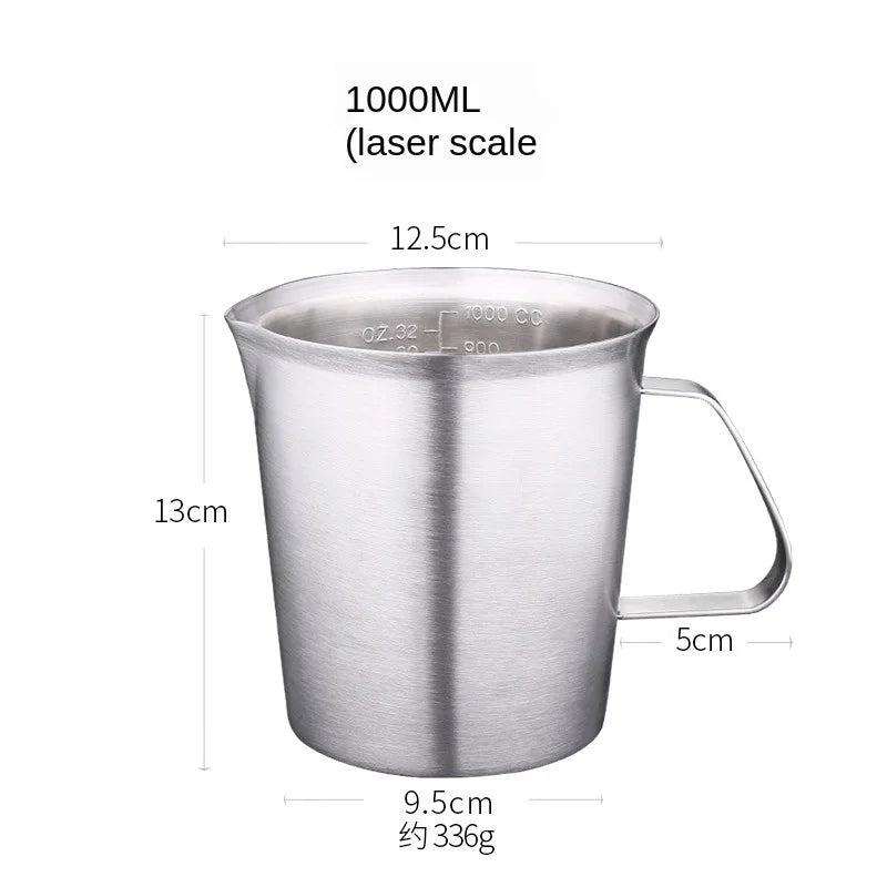 Thickened 304 Stainless Steel Measuring Cup With Scale 2000ML 1000ML 500ML Large Capacity Kitchen Practical Measuring Cup