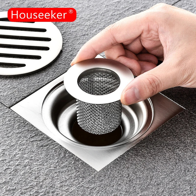 Floor Drain Filter Stainless Steel Mesh Kitchen Sink Filter Bathtub Hair Catcher Stoper Anti-clog Shower Net Strainer Drains