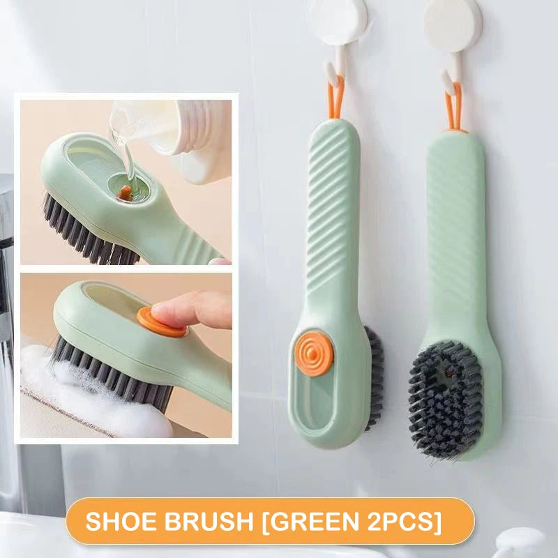 Multifunctional Liquid Shoe Cleaning Brush with Soap Dispenser Shoe Laundry Brush Scrub Brushes Soft Bristle Shoes Cleaner Brush