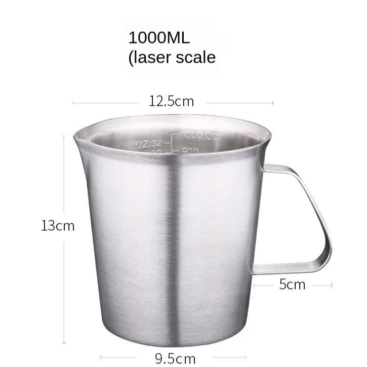 Thickened 304 Stainless Steel Measuring Cup With Scale 2000ML 1000ML 500ML Large Capacity Kitchen Practical Measuring Cup