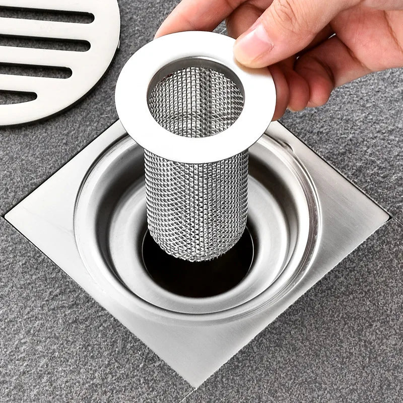 Floor Drain Filter Stainless Steel Mesh Kitchen Sink Filter Bathtub Hair Catcher Stoper Anti-clog Shower Net Strainer Drains