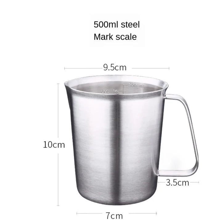 Thickened 304 Stainless Steel Measuring Cup With Scale 2000ML 1000ML 500ML Large Capacity Kitchen Practical Measuring Cup