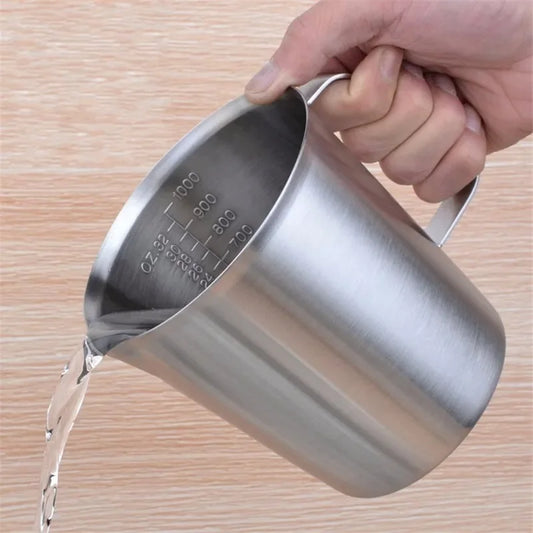 Thickened 304 Stainless Steel Measuring Cup With Scale 2000ML 1000ML 500ML Large Capacity Kitchen Practical Measuring Cup